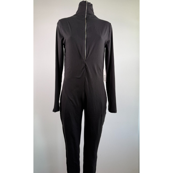 Bumpsuit Long Sleeve Half Zip Closure Panalope Maternity Jumpsuit Black XL NWT - Picture 1 of 10